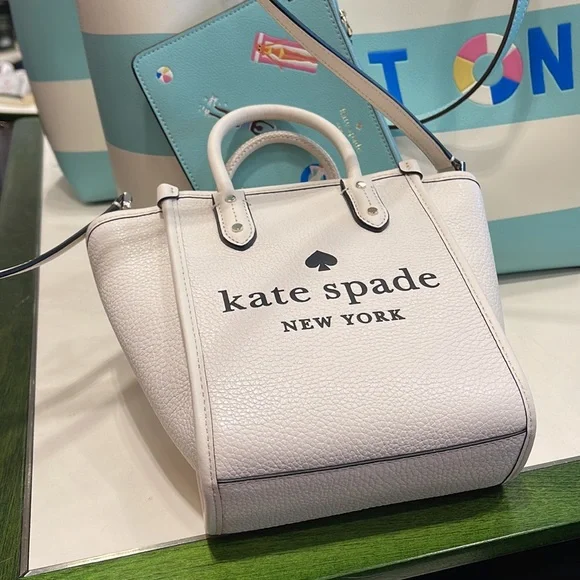 Kate Spade New York Ella Mini Tote Crossbody Pebbled Leather Parchment - Picture 12 of 16